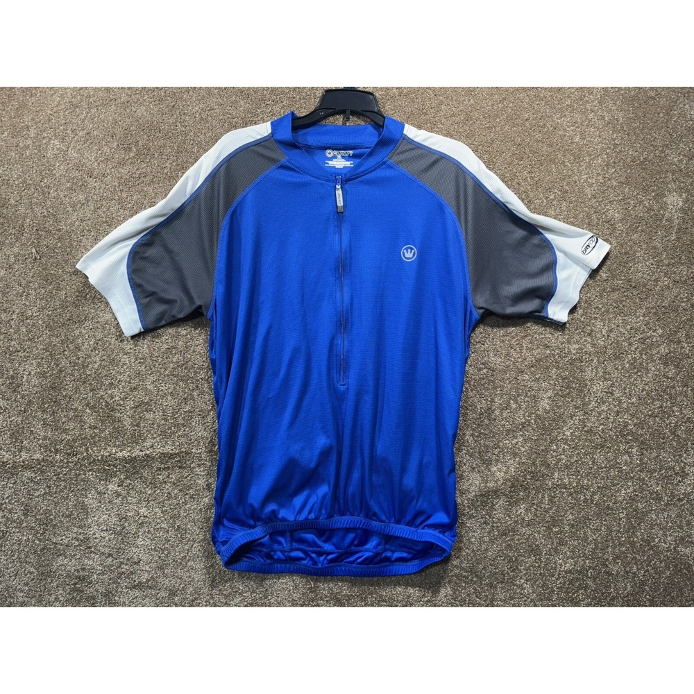 Canari 1/4 Zip Bike Cycling Jersey Shirt Short Sleeve Men's Size XL Blue